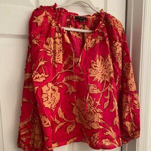 NWOT Calligraphie Ruffled Long Sleeve Blouse